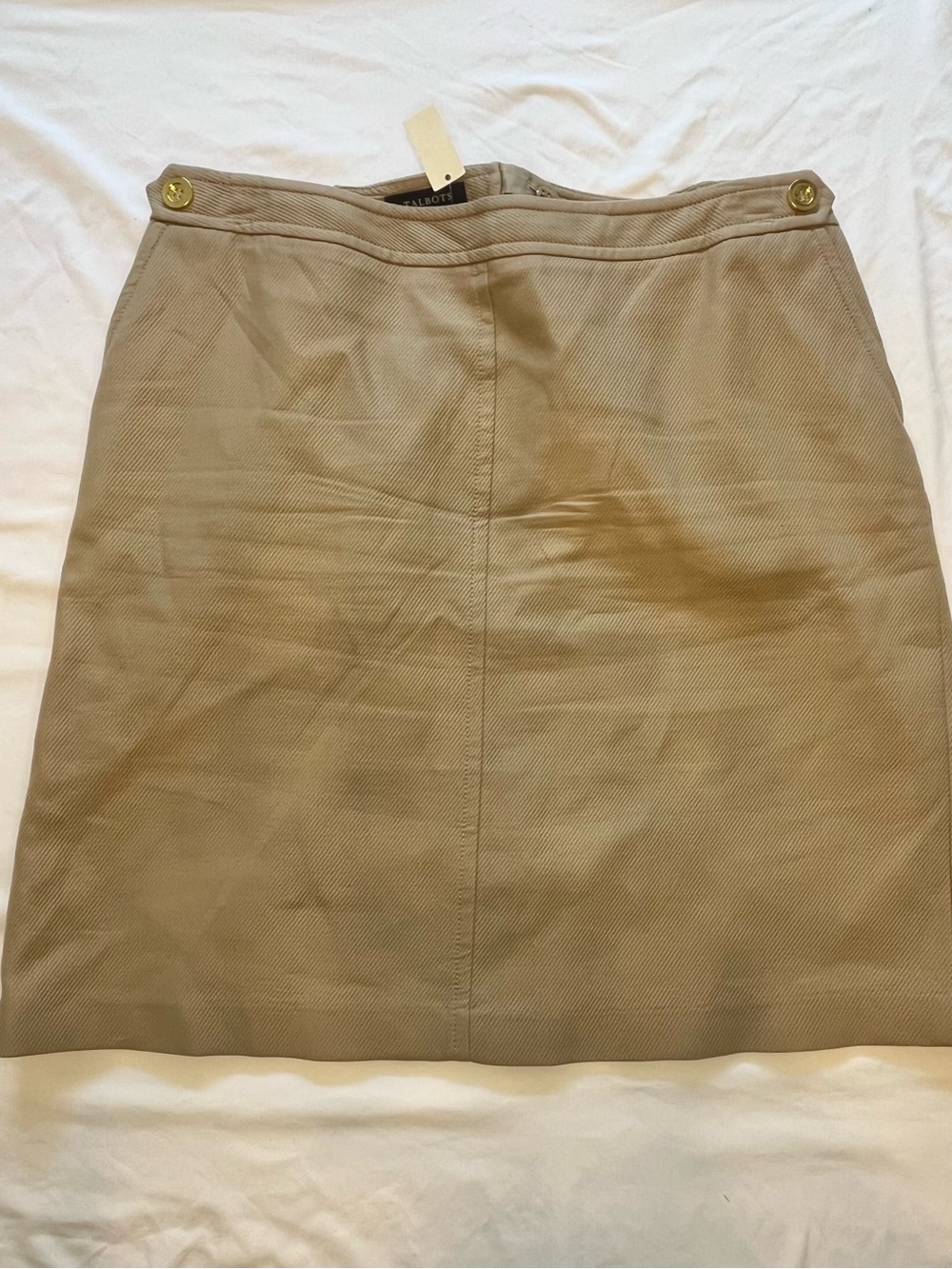 Talbots Classic Tan A-Line Women's Cotton Skirt